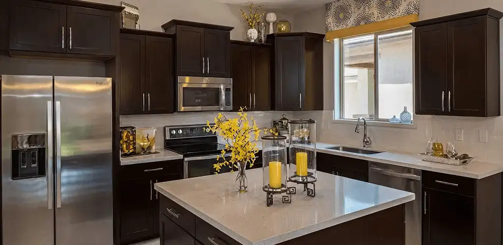 Cabinet painting results with freshly painted kitchen cabinets in Phoenix, AZ