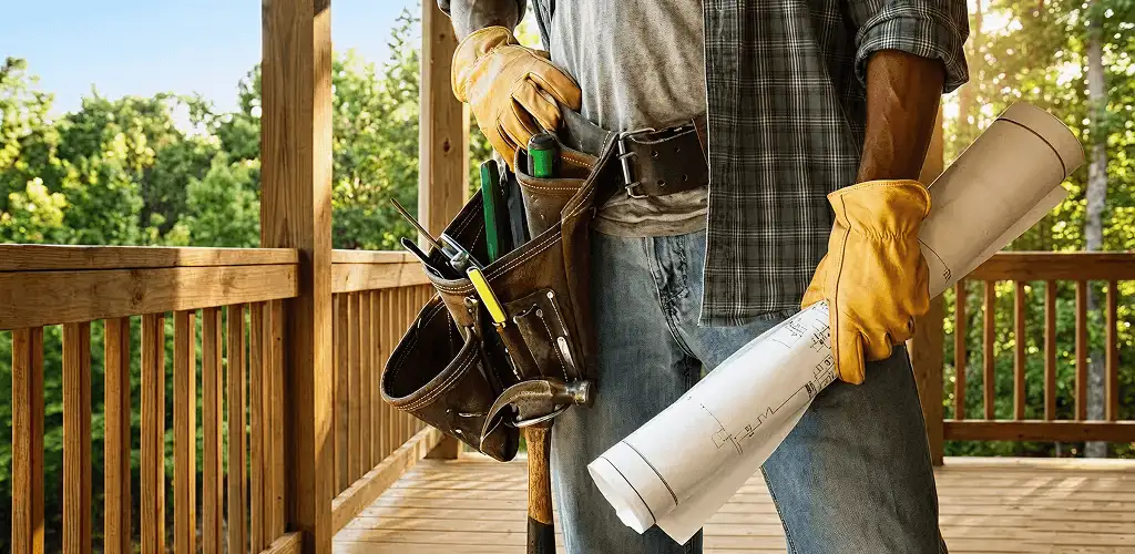 Professional handyman with tool belt ready for home repairs in Phoenix, AZ