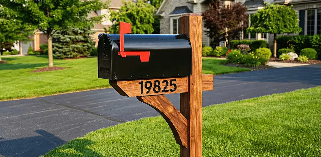 New mailbox installation with post and address number for a home in Phoenix, AZ
