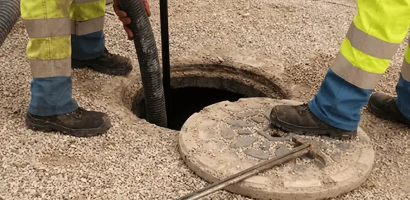 Drain cleaning crew clearing a sewer access point with professional equipment in Phoenix, AZ