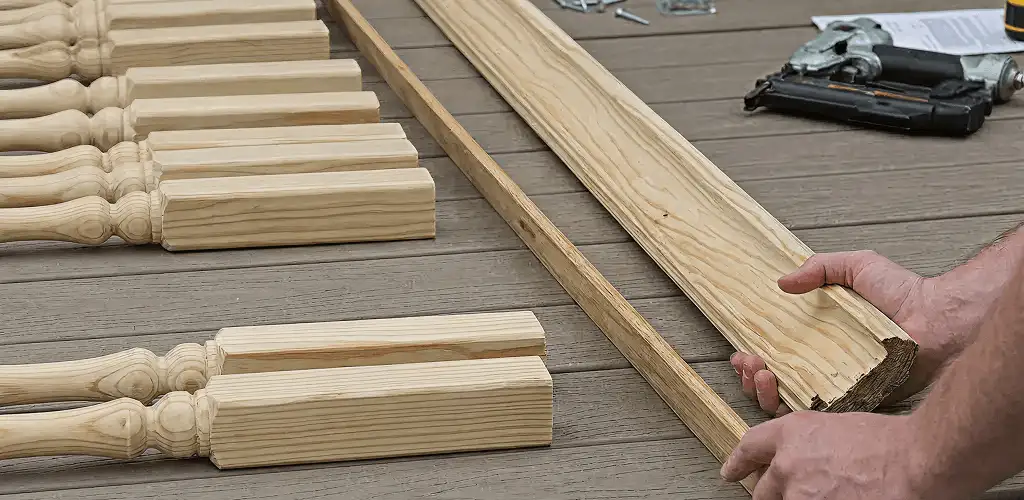 Handrail installation materials and wood components for stair rail work in Phoenix, AZ