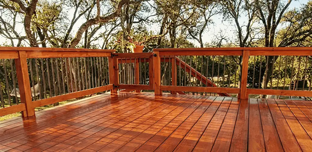 Deck sealing results with a freshly sealed wood deck in Phoenix, AZ